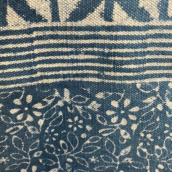 Tote bag in woven fabric and faux leather handles - Picture 4 of 6